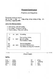 English worksheet: Present continuous 