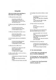 English Worksheet: Dating Style Survey with Phrasal verbs