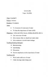 English Worksheet: water