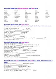 English Worksheet: Exercises for nouns 