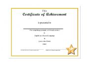 Certificate of Achievement