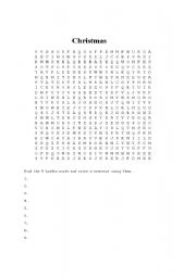 English Worksheet: Christmas wordsearch