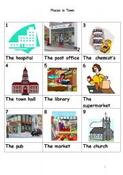 English worksheet: Places in Town