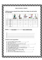 English Worksheet: Present Perfect Simple-exercises