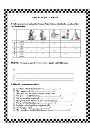 English worksheet: Present Perfect Simple-exercises