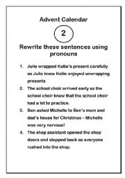 English Worksheet: advent calendar