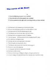 English Worksheet: The curse of Mr Bean