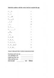 English worksheet: numbers from 1 to 15