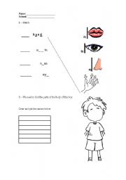 English worksheet: BODY