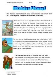 English Worksheet: Robin Hood characters