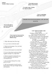 English Worksheet: last kiss