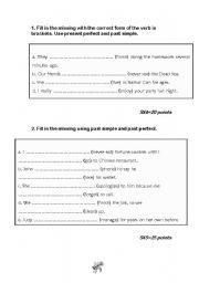 English Worksheet: Grammar Test