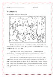 waorksheet 1: the little red riding hood