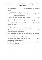 English Worksheet: Insert verbs do or make