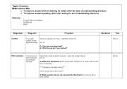 English Worksheet: Lesson Plan - Directions