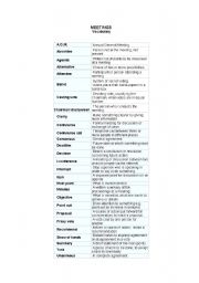 English Worksheet: meetings