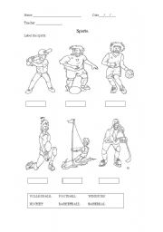 English worksheet: Sports.