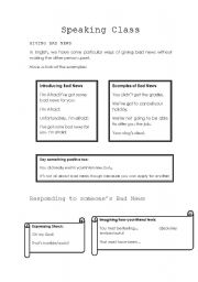 English Worksheet: Giving and Reacting to Bad News