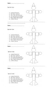 English Worksheet: Shapes and colours