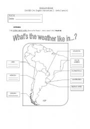 English Worksheet: EXAM - Weather, Seasons, Feelings