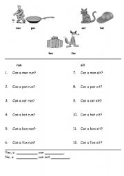 English worksheet: Can a man ___?