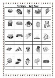 English Worksheet: Pictionary - JUnkFood