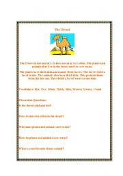 English worksheet: The Desert