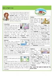 English Worksheet: Inside an English house