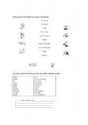 English worksheet: Commands