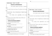 English worksheet: reading