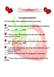 English worksheet: Summer Fruits - Strawberries