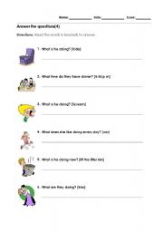 English worksheet: activities that you are doing