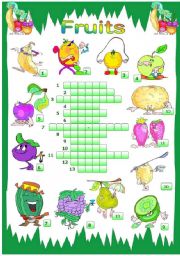 English Worksheet: FRUITS