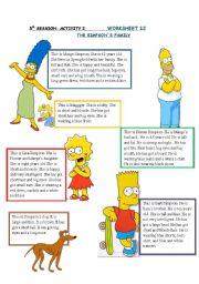 English Worksheet: simpsons family 