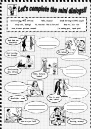 English Worksheet: Greetings & Good-byes!!!