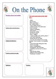 English Worksheet: On the Phone