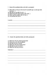 English worksheet: Writing exercise