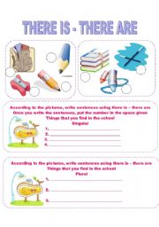 English Worksheet: There is - There are