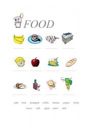 English Worksheet: Food Vocabulary