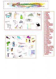 English Worksheet: welcome in my bathroom