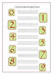 English worksheet: Numbers 0 - 9