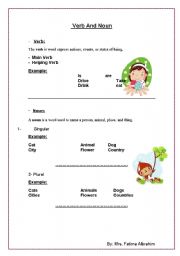 English worksheet: Verb and Noun