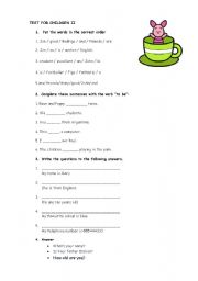 English worksheet: TEST FOR CHILDREN II