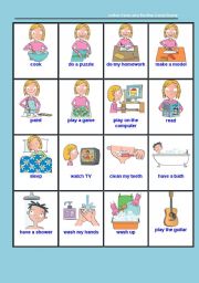 Action Verbs and Routine Cards Game