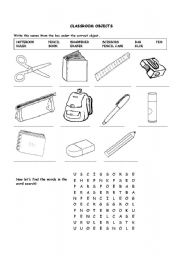 English Worksheet: School objects