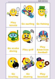 English Worksheet: Sports Cards Game 