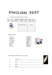 English Worksheet: different vocabulary