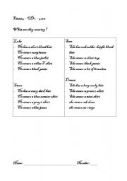 English Worksheet: Clothes
