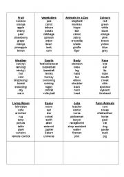 English Worksheet: Shout It Out! Vocabulary Game
