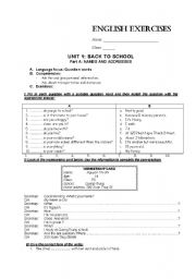 English worksheet: Grammar worksheet on Back to school